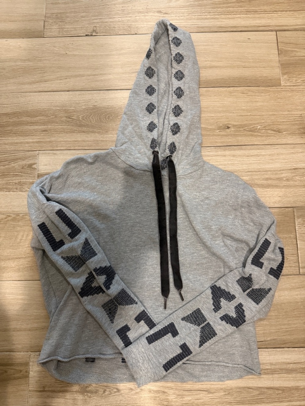 Rails Women's Gray Crewneck Hoodie with Black Knit Accents